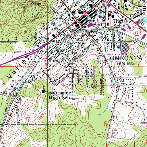Topographic Map of Mount Zion Baptist Church, AL