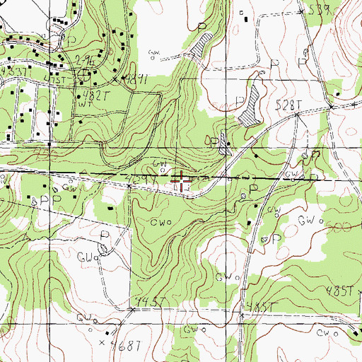 Topographic Map of Asberry Cemetery, TX