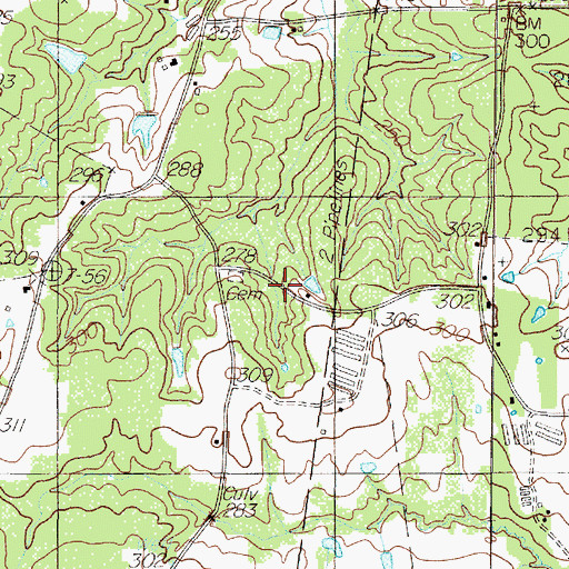 Topographic Map of Asbury Chapel Cemetery, TX