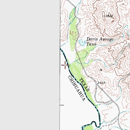 Topographic Map of Asebuches Arroyo, TX