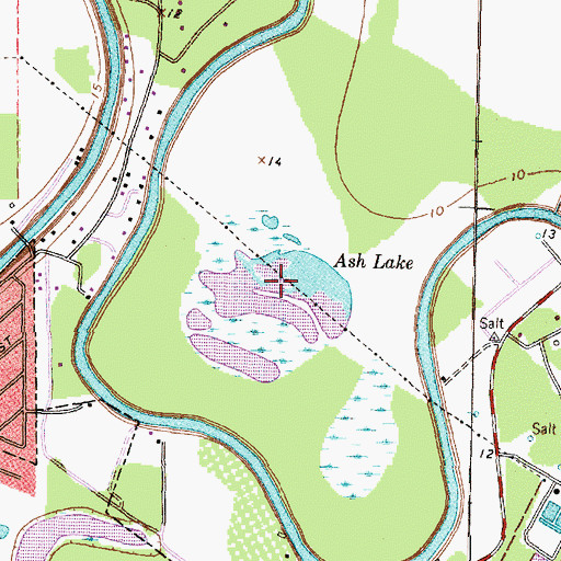 Topographic Map of Ash Lake, TX