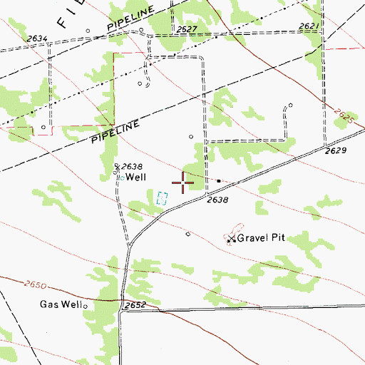 Topographic Map of Athey Oil and Gas Field, TX