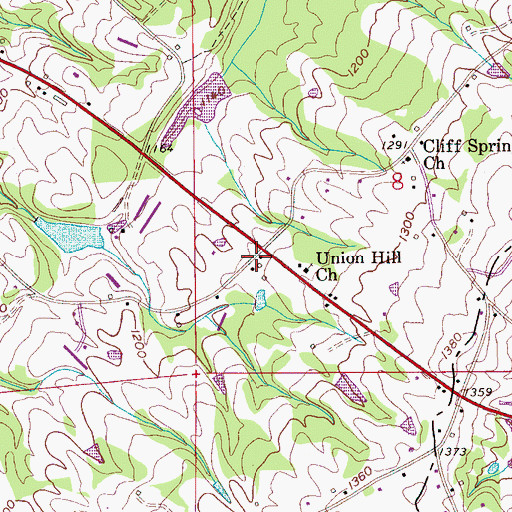 Topographic Map of Mountain View, AL