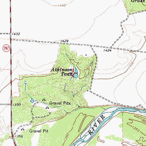 Topographic Map of Atkinson Tank, TX