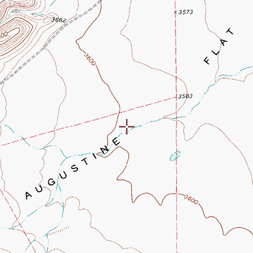 Topographic Map of Augustine Flat, TX