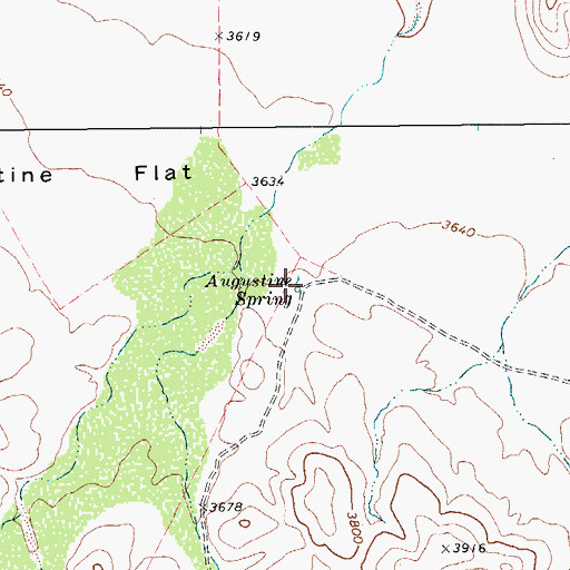 Topographic Map of Augustine Spring, TX