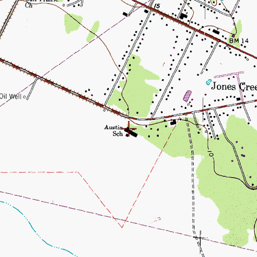 Topographic Map of Austin School, TX
