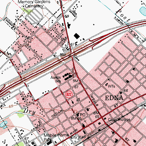 Topographic Map of Austin School, TX