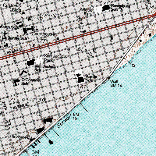 Topographic Map of Austin School, TX