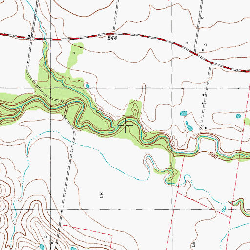 Topographic Map of Avery Branch, TX