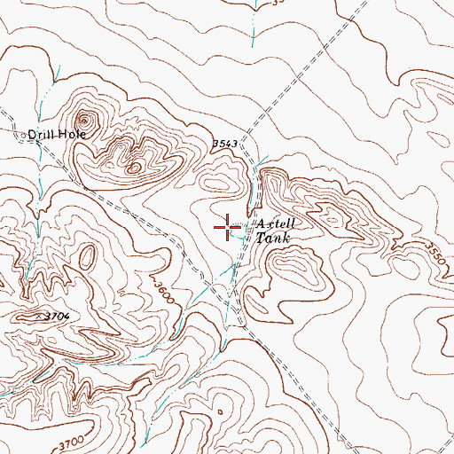 Topographic Map of Axtell Tank, TX