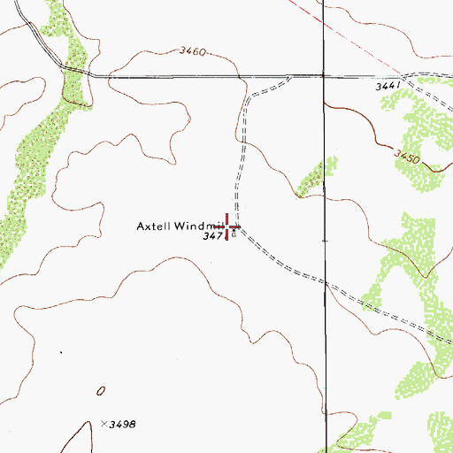 Topographic Map of Axtell Windmill, TX