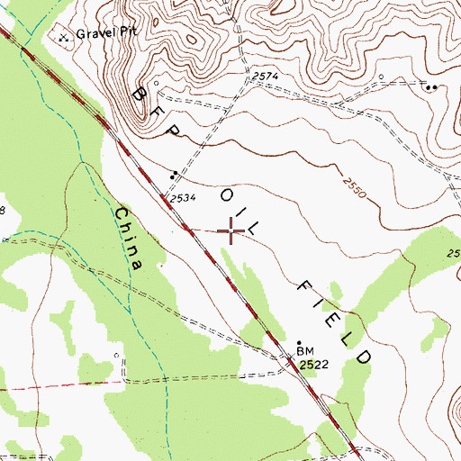 Topographic Map of BFP Oil Field, TX