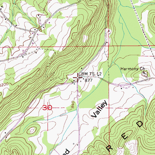Topographic Map of New Home, AL