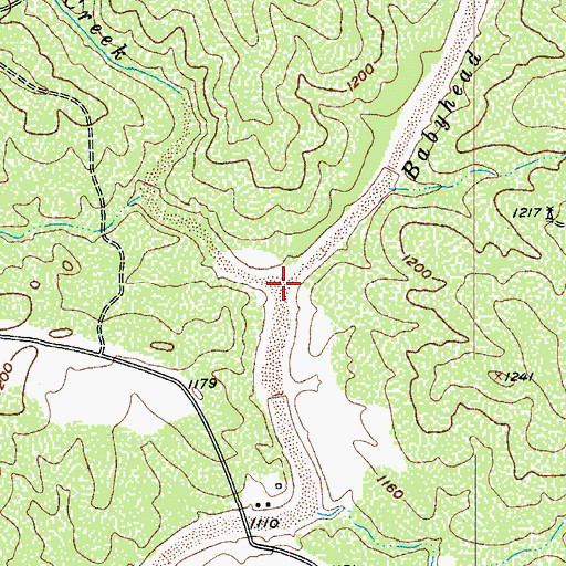 Topographic Map of Babyhead Creek, TX