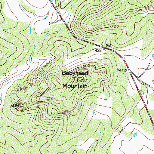 Topographic Map of Babyhead Mountain, TX