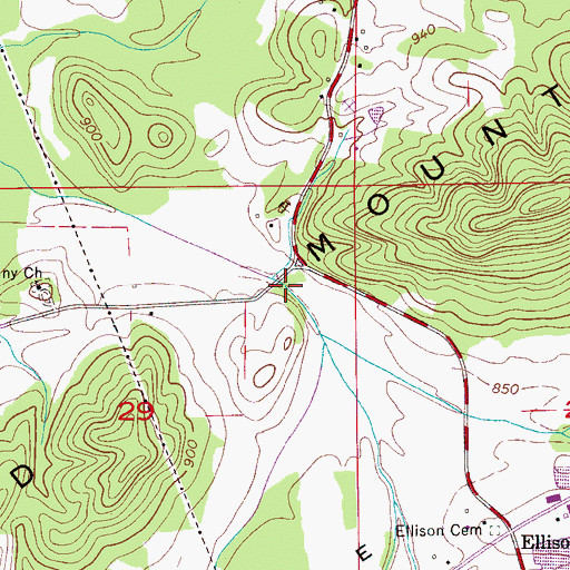 Topographic Map of Nix Gap, AL