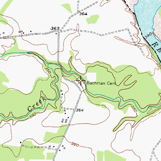 Topographic Map of Bachman Cemetery, TX