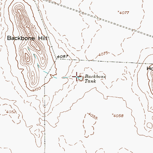 Topographic Map of Backbone Tank, TX