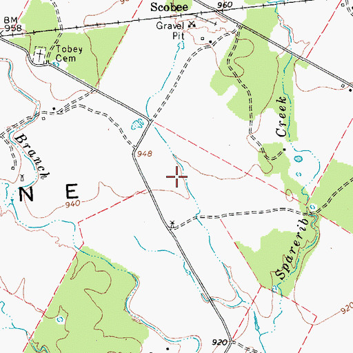 Topographic Map of Backbone Valley, TX