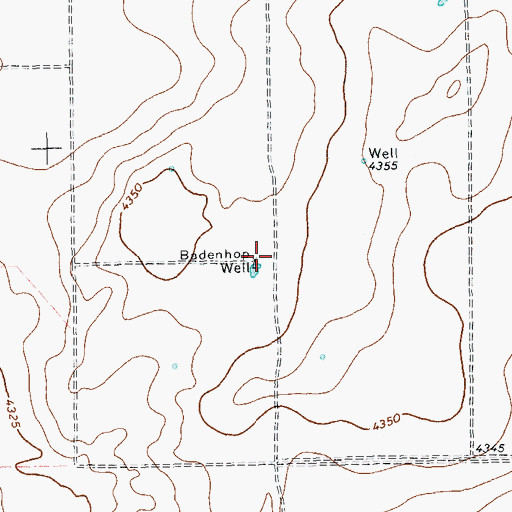 Topographic Map of Badenhop Well, TX