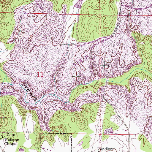 Topographic Map of Nyota Mine, AL