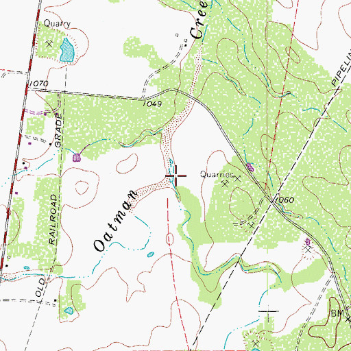Topographic Map of Bailey Branch, TX