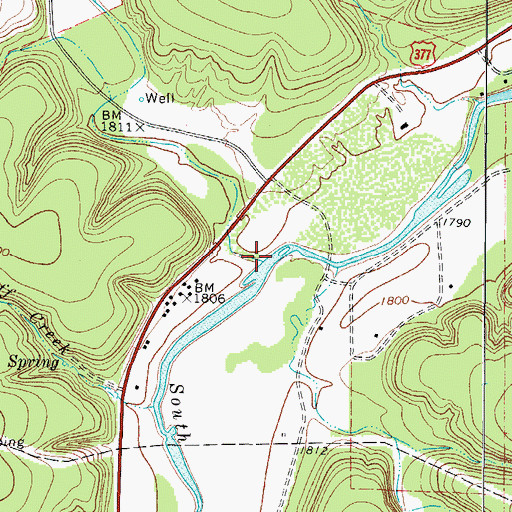 Topographic Map of Bailey Creek, TX