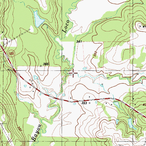 Topographic Map of Bailey Creek, TX