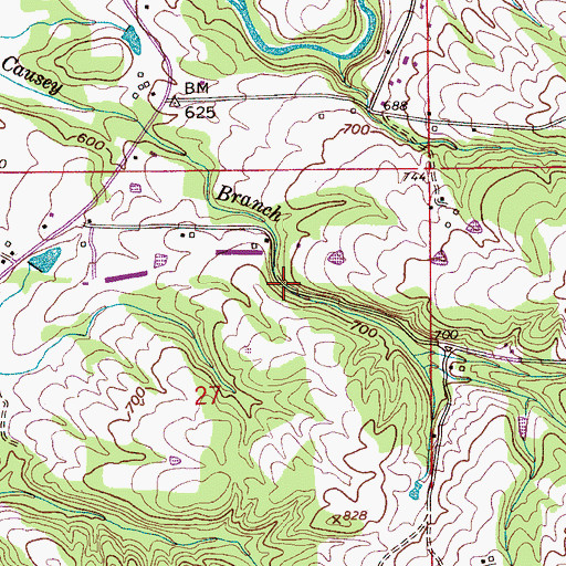 Topographic Map of Old Easley Road Bridge, AL