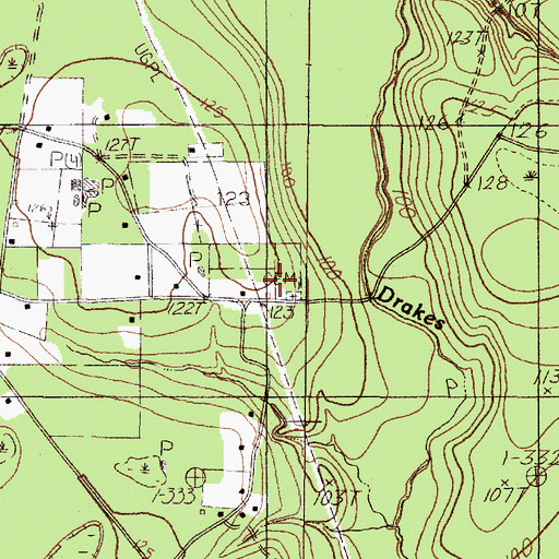 Topographic Map of Baker and Nolan Cemetery, TX