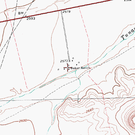 Topographic Map of Baker Ranch, TX
