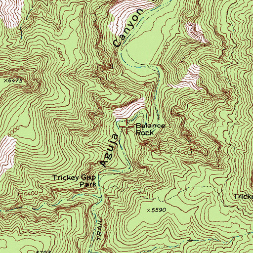 Topographic Map of Balance Rock, TX