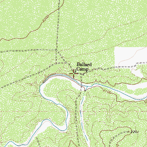 Topographic Map of Ballard Camp, TX