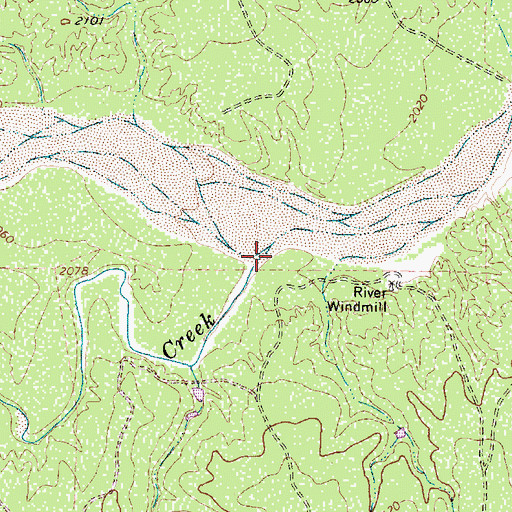 Topographic Map of Ballard Creek, TX