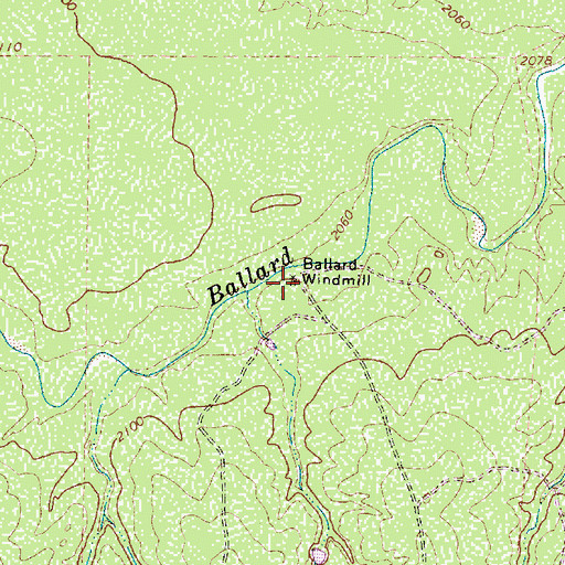 Topographic Map of Ballard Windmill, TX