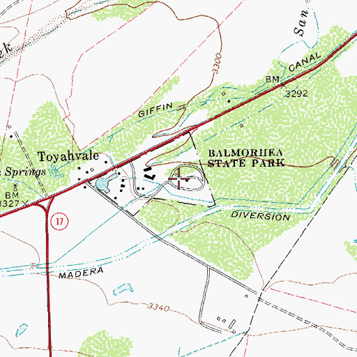 Topographic Map of Balmorhea State Park, TX