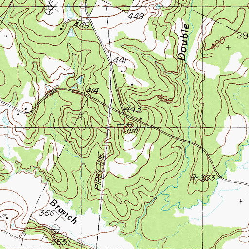 Topographic Map of Bane Cemetery, TX