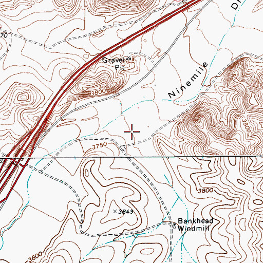 Topographic Map of Bankhead Draw, TX