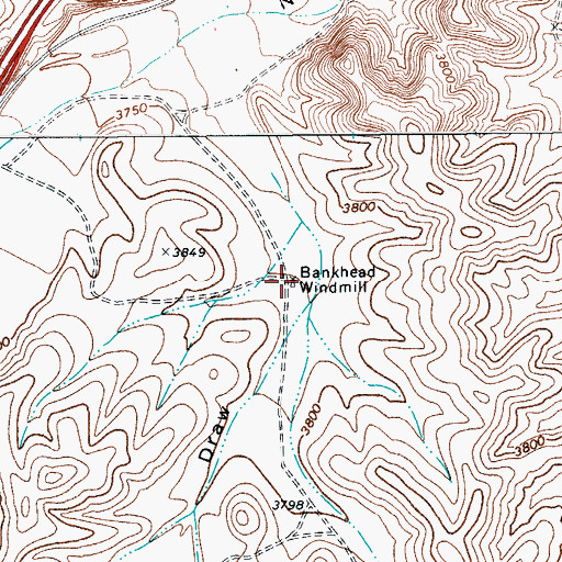 Topographic Map of Bankhead Windmill, TX