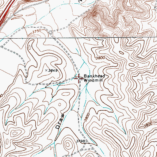 Topographic Map of Bankhead Windmill, TX
