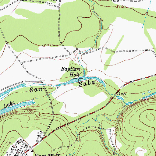 Topographic Map of Baptism Hole, TX