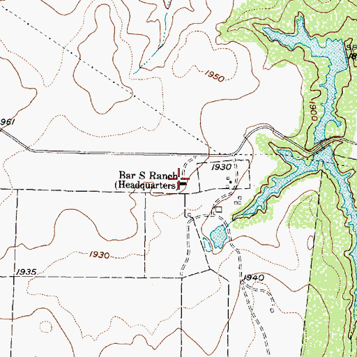 Topographic Map of Bar S Ranch, TX