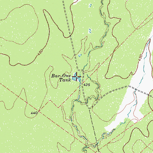 Topographic Map of Bar-One Tank, TX