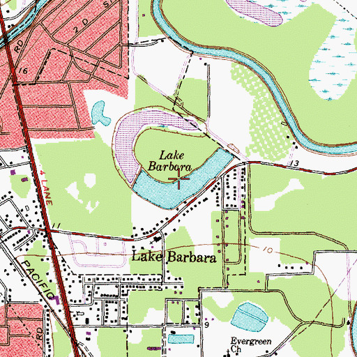 Topographic Map of Lake Barbara, TX
