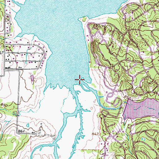 Topographic Map of Barefoot Branch, TX