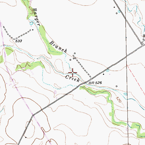 Topographic Map of Barger Branch, TX