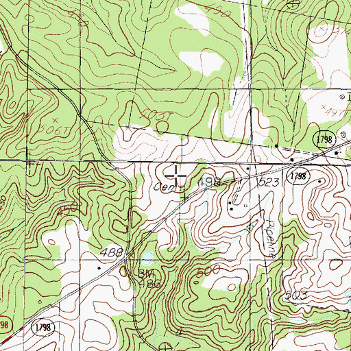 Topographic Map of Barker Family Cemetery, TX