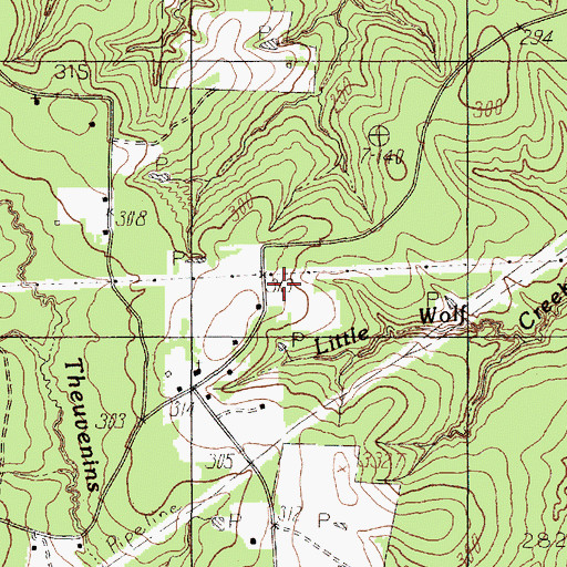 Topographic Map of Barlow Chapel, TX