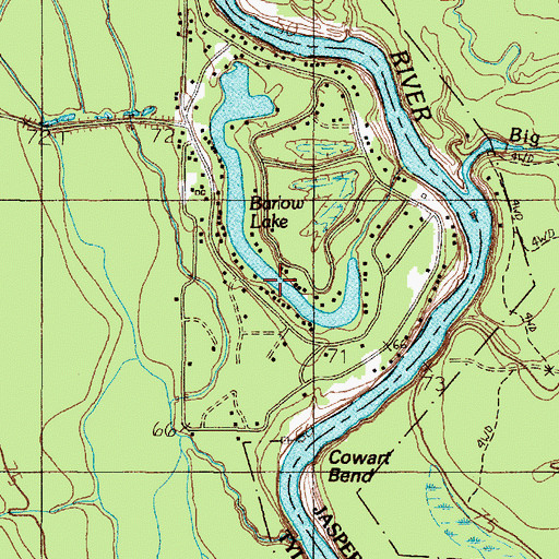 Topographic Map of Barlow Lake, TX